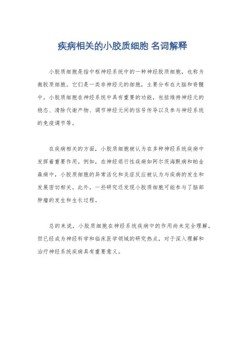 疾病相关的小胶质细胞 名词解释