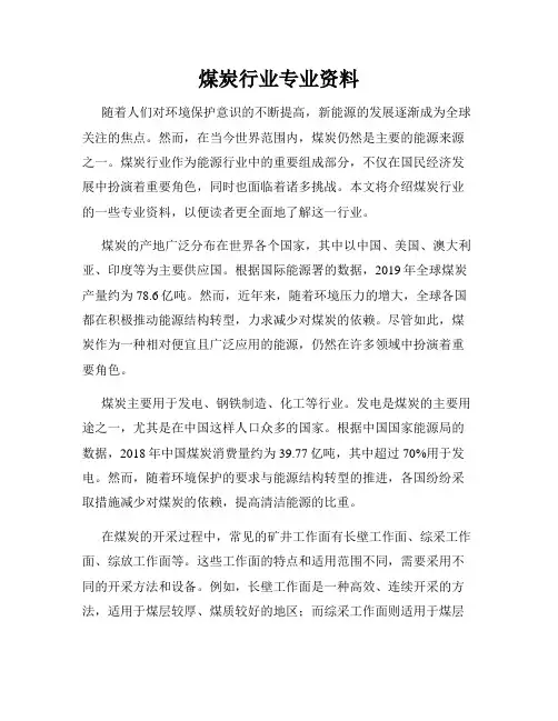 煤炭行业专业资料