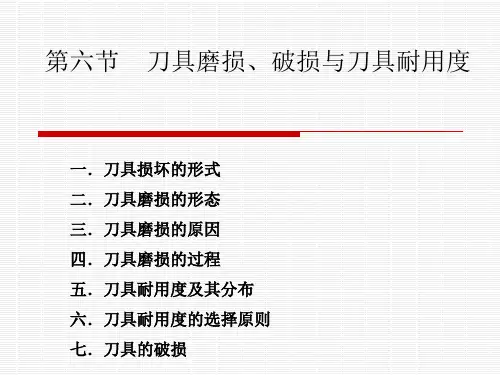 第六节   刀具磨损、破损与刀具耐用度