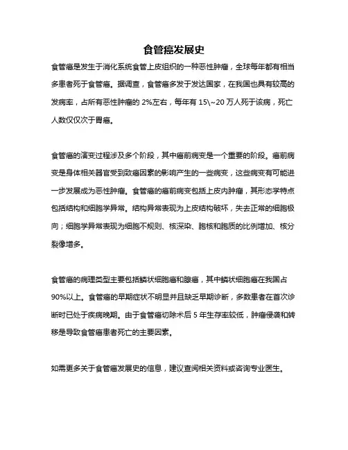 食管癌发展史