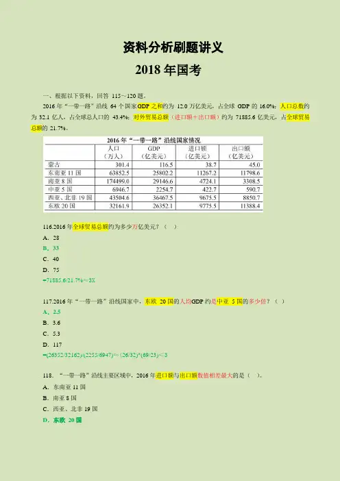 资料分析刷题讲义(2018年国考)