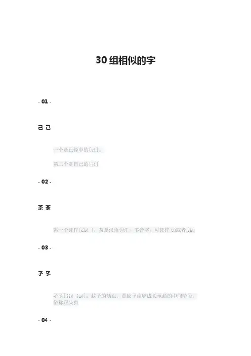 30组相似的字