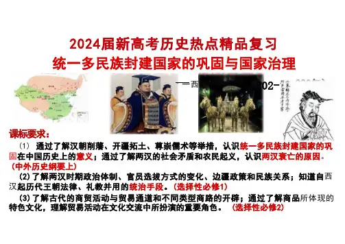 2024届新高考历史热点精品复习统一多民族封建国家的巩固与国家治理