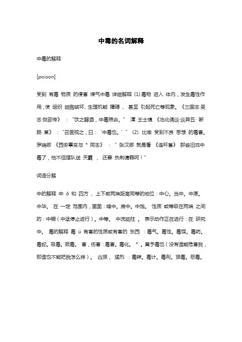 中毒的名词解释