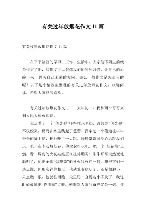 有关过年放烟花作文11篇