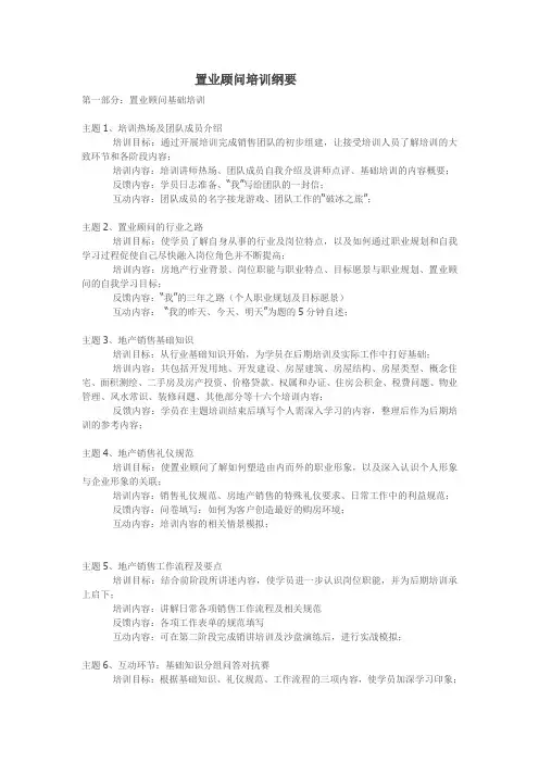 房地产置业顾问培训