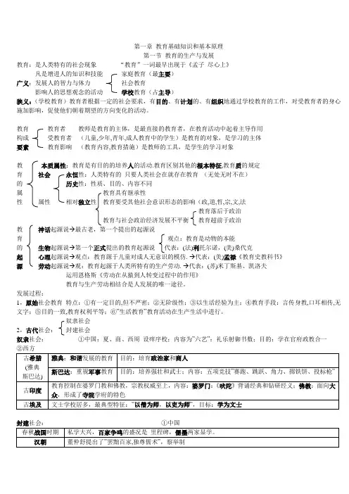 教育知识与能力-第一章-教育基础知识和基本原理