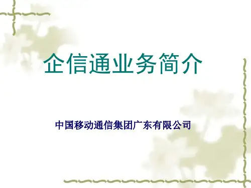 移动新企信通业务简介