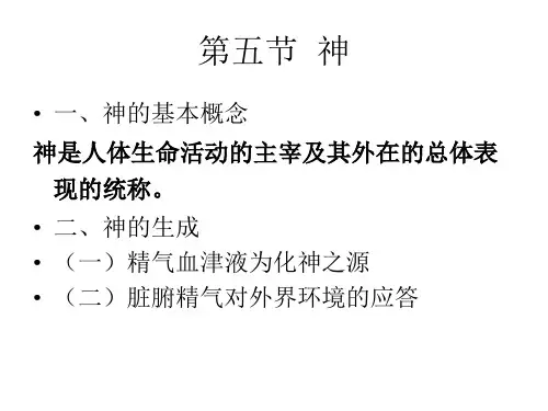 神及精气血津液之间关系