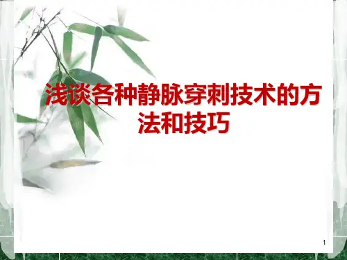 浅谈各种静脉穿刺技术的方法和技巧ppt课件