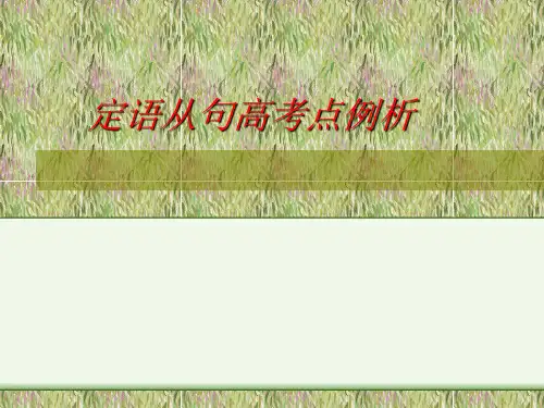 定语从句高考点例析
