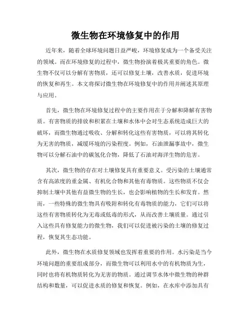 微生物在环境修复中的作用