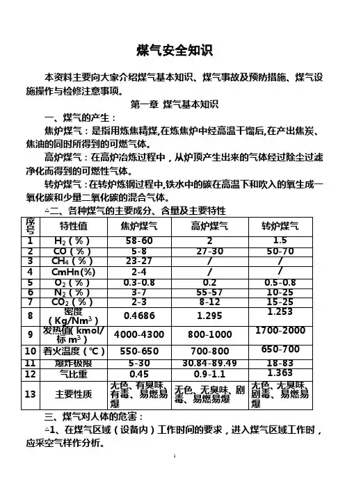 煤气安全知识