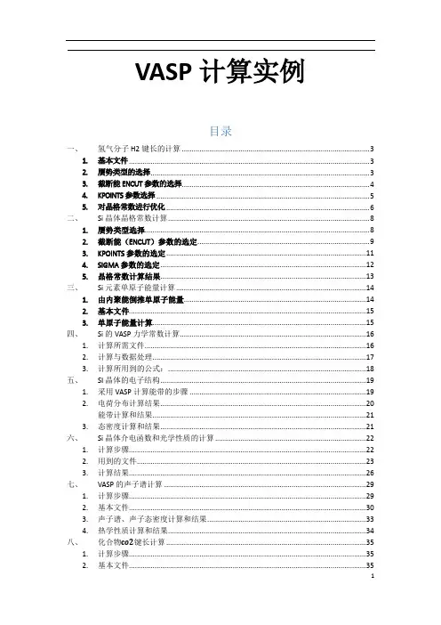 VASP计算实例