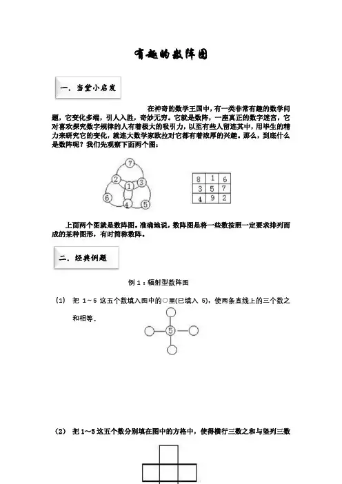 有趣的数阵图