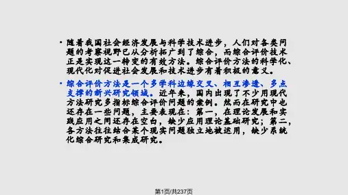 综合评价方法与案例PPT课件