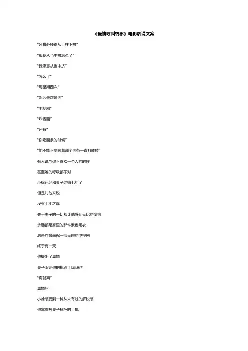 《爱情呼叫转移》电影解说文案
