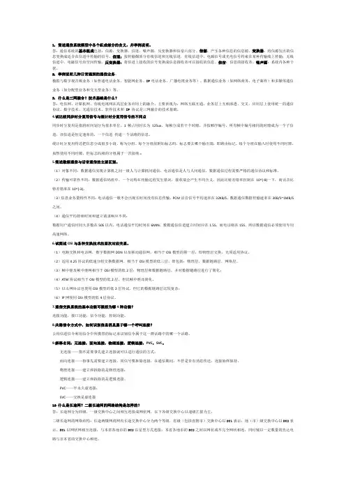 现代通信技术复习题(东华理工大学)