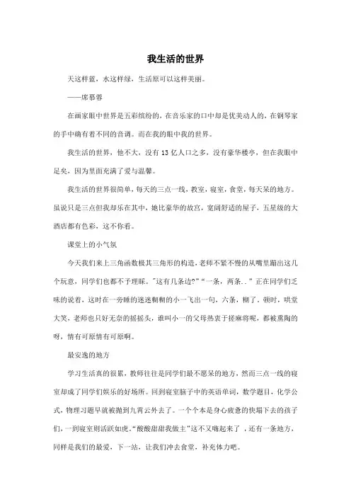 我生活的世界_高中高一作文700字