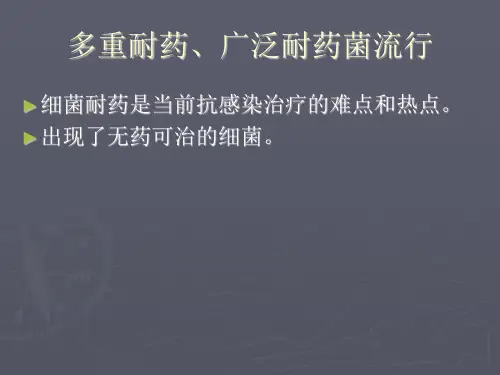 抗生素的临床应用--全球关注的多重耐药菌PPT课件