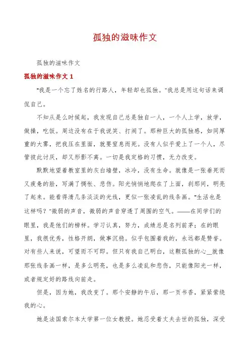 孤独的滋味作文