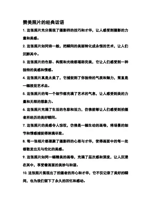 赞美照片的经典话语