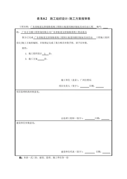 施工组织设计报审表