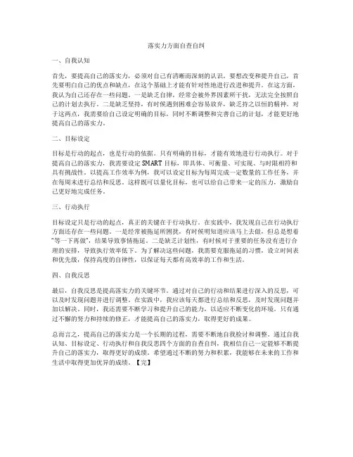 落实力方面自查自纠
