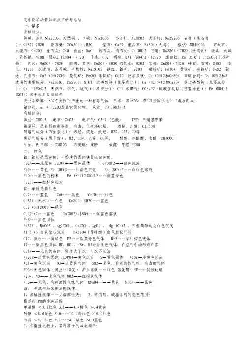 高三化学第一轮复习--必背知识点归纳与总结.pdf