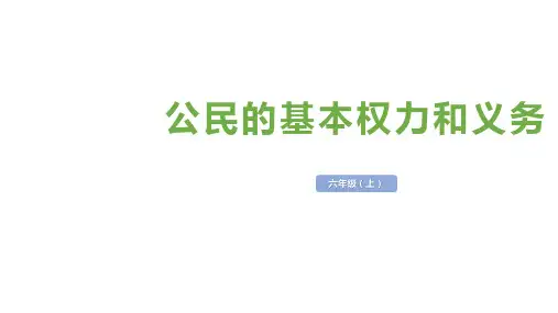 六年级道德与法治上册 (公民的基本权利和义务)课件教学