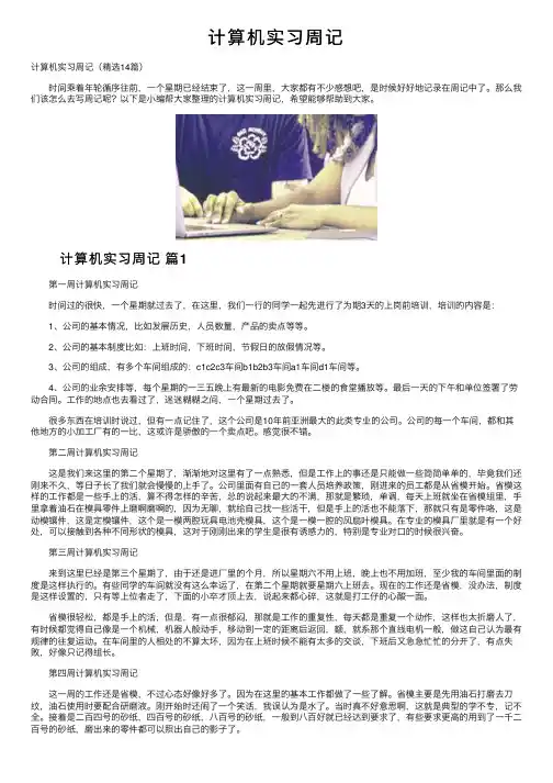 计算机实习周记