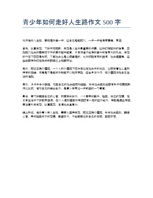 青少年如何走好人生路作文500字