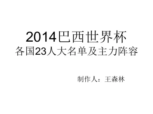 2014巴西世界杯各国23人大名单及主力阵容(超连接讲解)