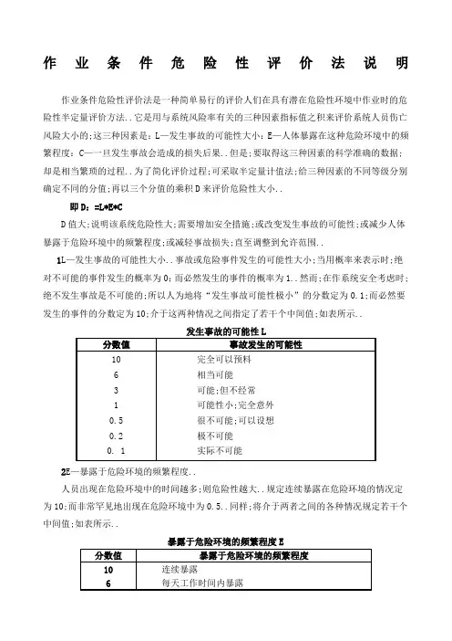 风机及塔筒安装工程危险源辨识及风险评价表