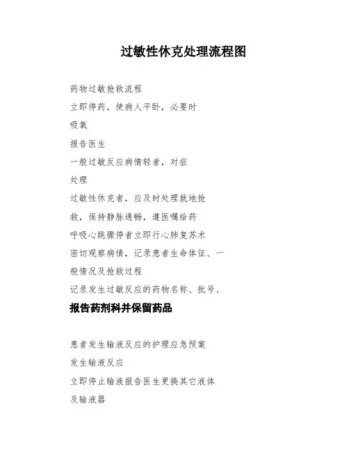 过敏性休克处理流程图