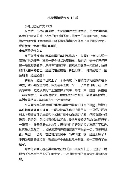 小兔历险记作文13篇