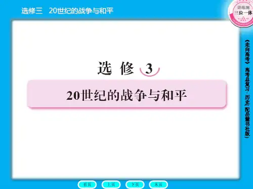 高三历史总复习课件：选3-1第一次世界大战