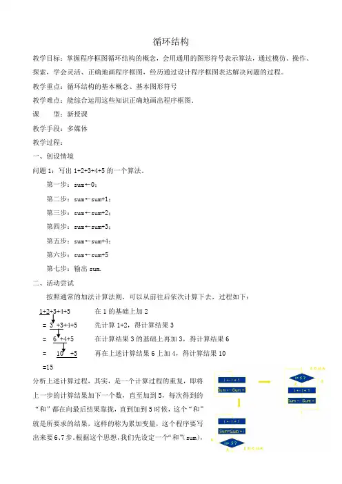 高中数学循环结构教案 新课标 人教版 必修3(B)