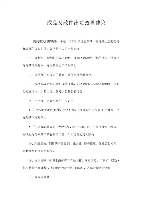 出货建议