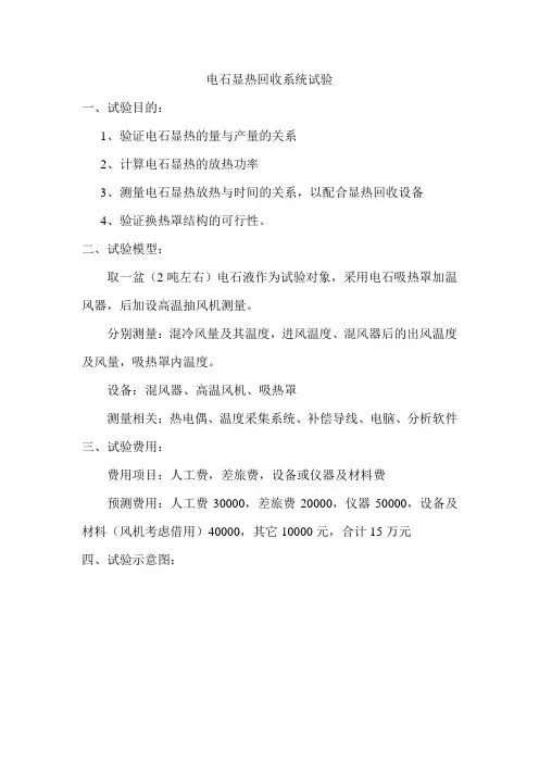 电石显热回收系统试验报告1