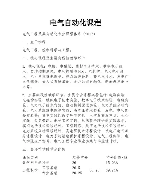 电气自动化课程