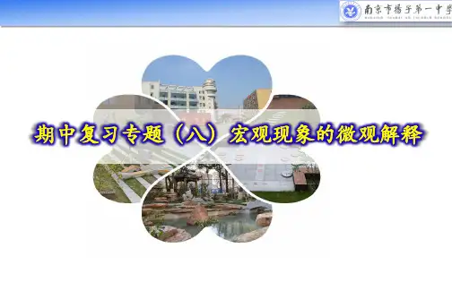 08九年级化学期中复习专题(八)宏观现象的微观解释