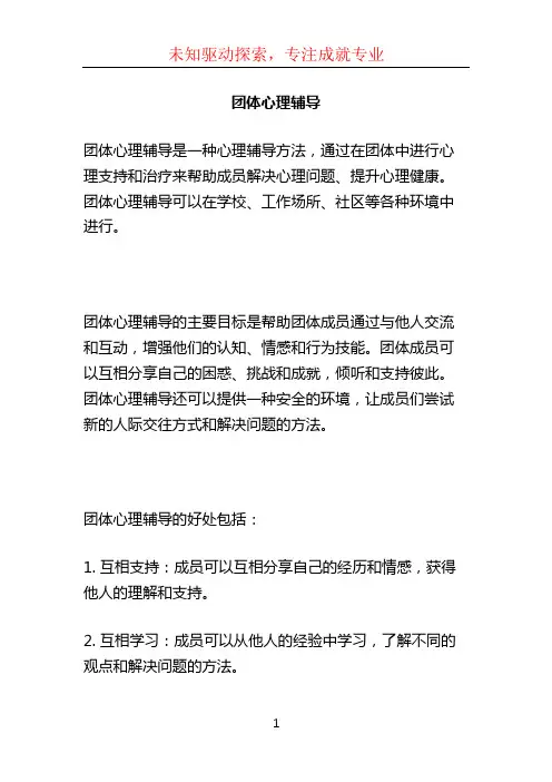 团体心理辅导