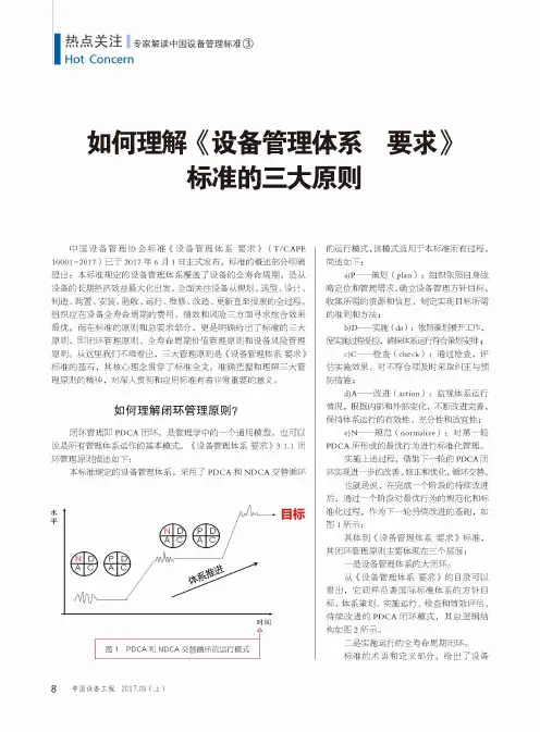 如何理解《设备管理体系要求》标准的三大原则
