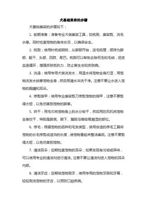 犬基础美容的步骤