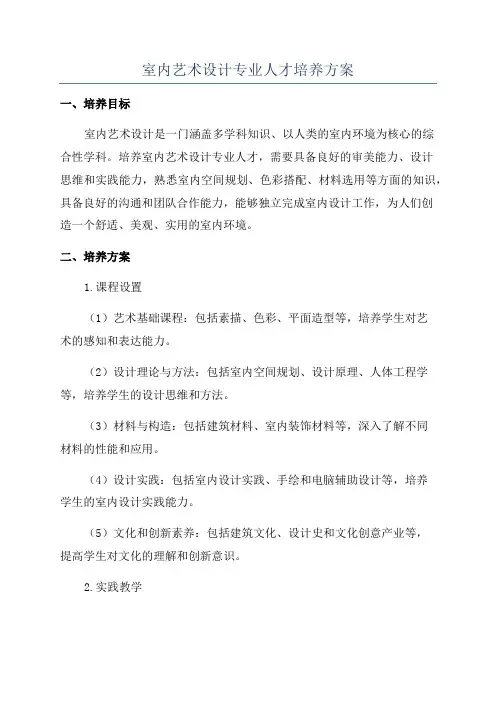 室内艺术设计专业人才培养方案