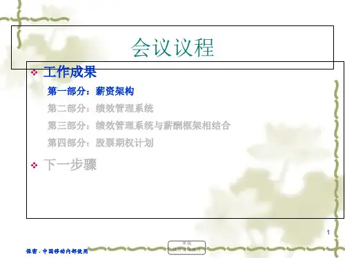 中国移动人力资源项目薪酬框架