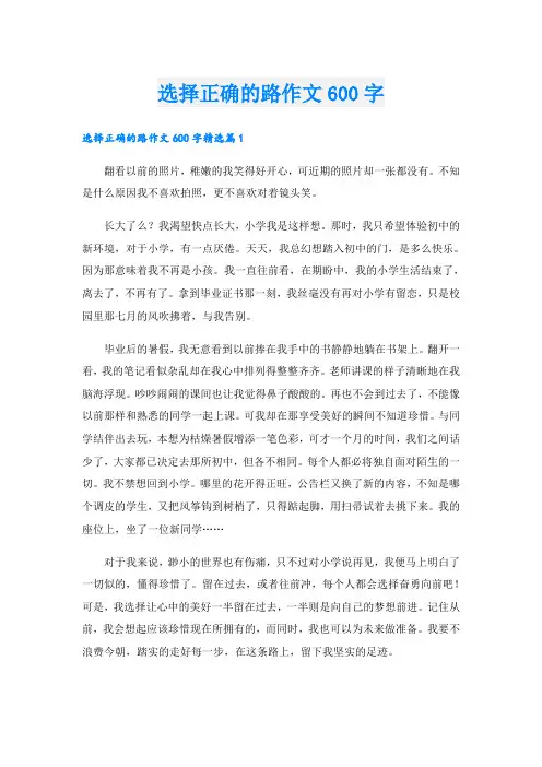 选择正确的路作文600字