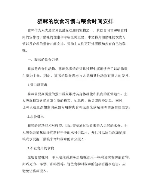猫咪的饮食习惯与喂食时间安排