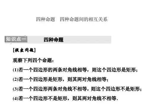 四种命题、四种命题间的相互关系  课件